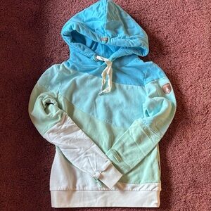 Women’s Colorblock Hooded Pullover Sweatshirt - Aqua, Mint & White